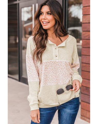 Sweater Women Long Sleeve Autumn Leopard Splicing Street Pullover Sweater Women