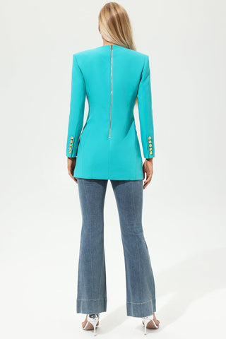 Langarm-Blazer in Seeblau 