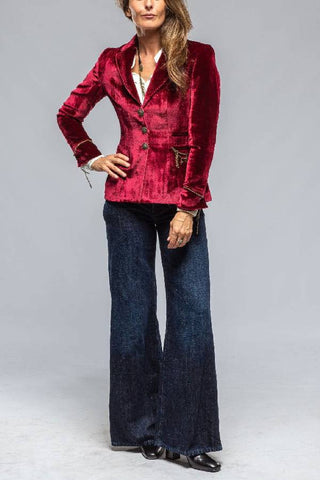 Vintage Gold Samt Langarm Taschen Blazer 