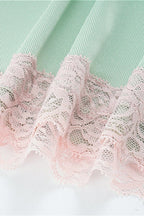 Contrast Lace Knit Slim Cami Top