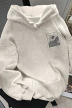 Vintage Graphic Loose Pullover Hoodie