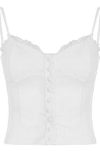 Solid Lace Patch Button Cami Top