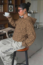 Leopard Print Pullover Street Hoodie
