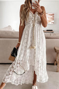 Lace Cami Solid Swing Long Boho Dress
