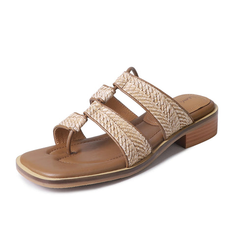 Zapatillas de verano para mujer, tipo mules, con punta abierta y tacón medio, modernas, estilo gladiador. 