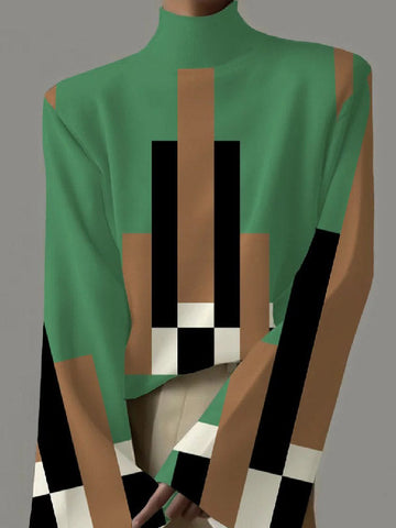 Camisetas de manga larga con cuello alto y estampados 