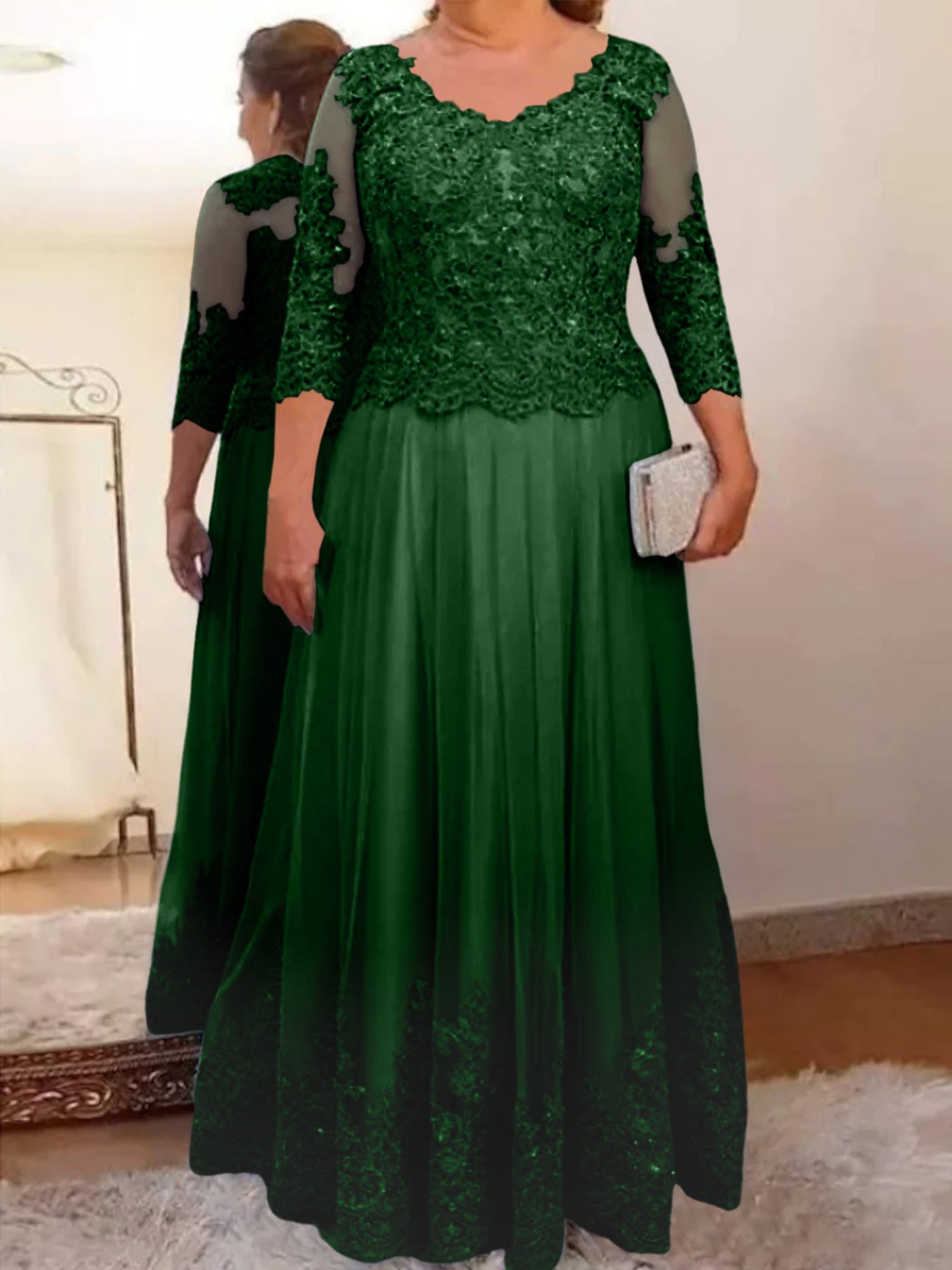 Vestidos de madre de la novia de tul con corte A/princesa y apliques 
