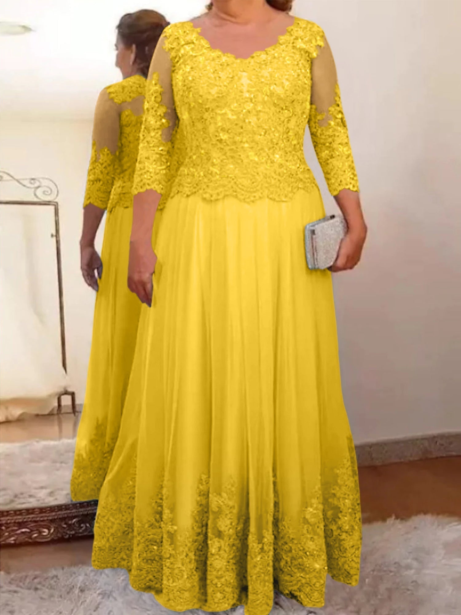 Vestidos de madre de la novia de tul con corte A/princesa y apliques 