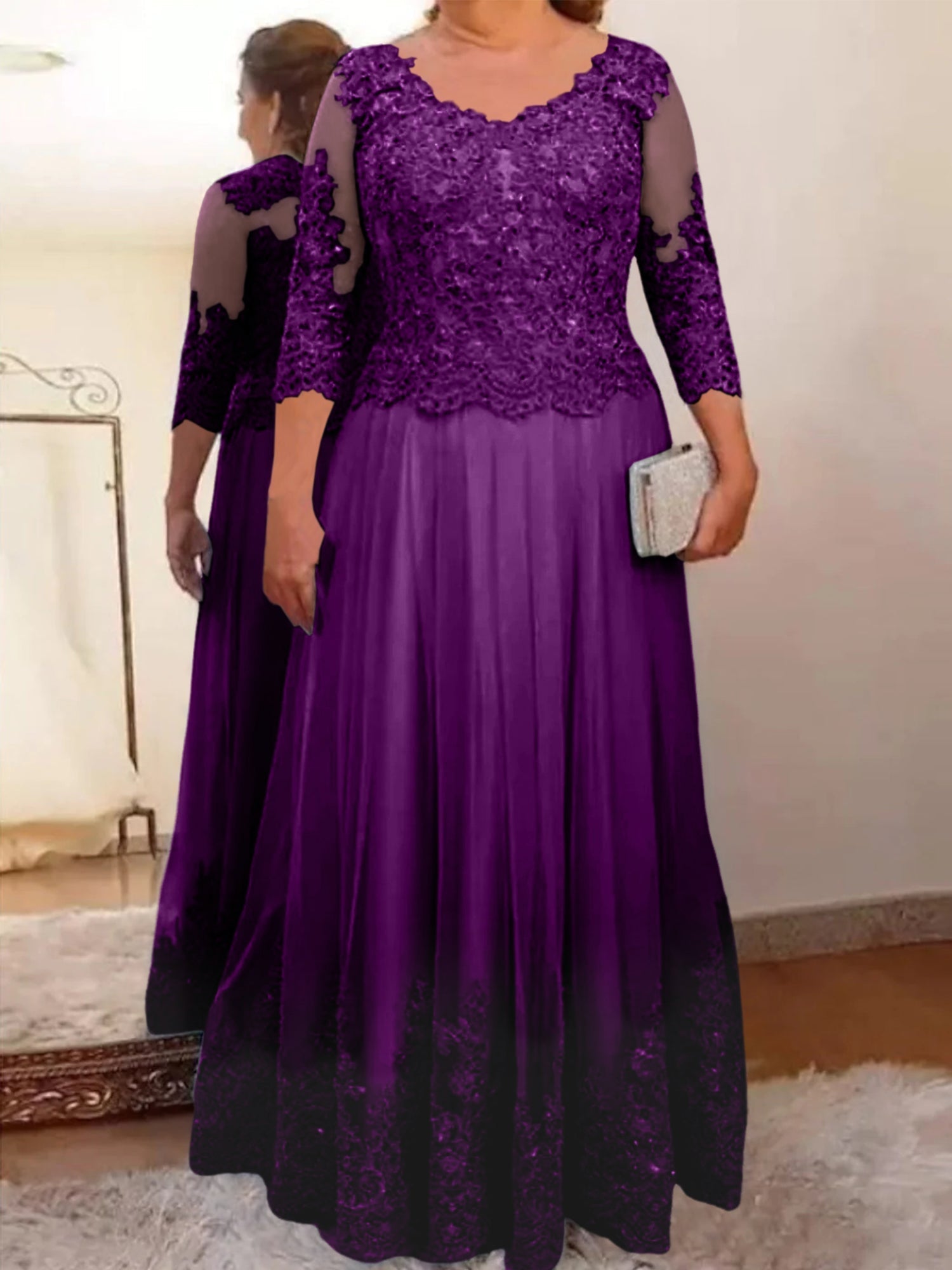 Vestidos de madre de la novia de tul con corte A/princesa y apliques 