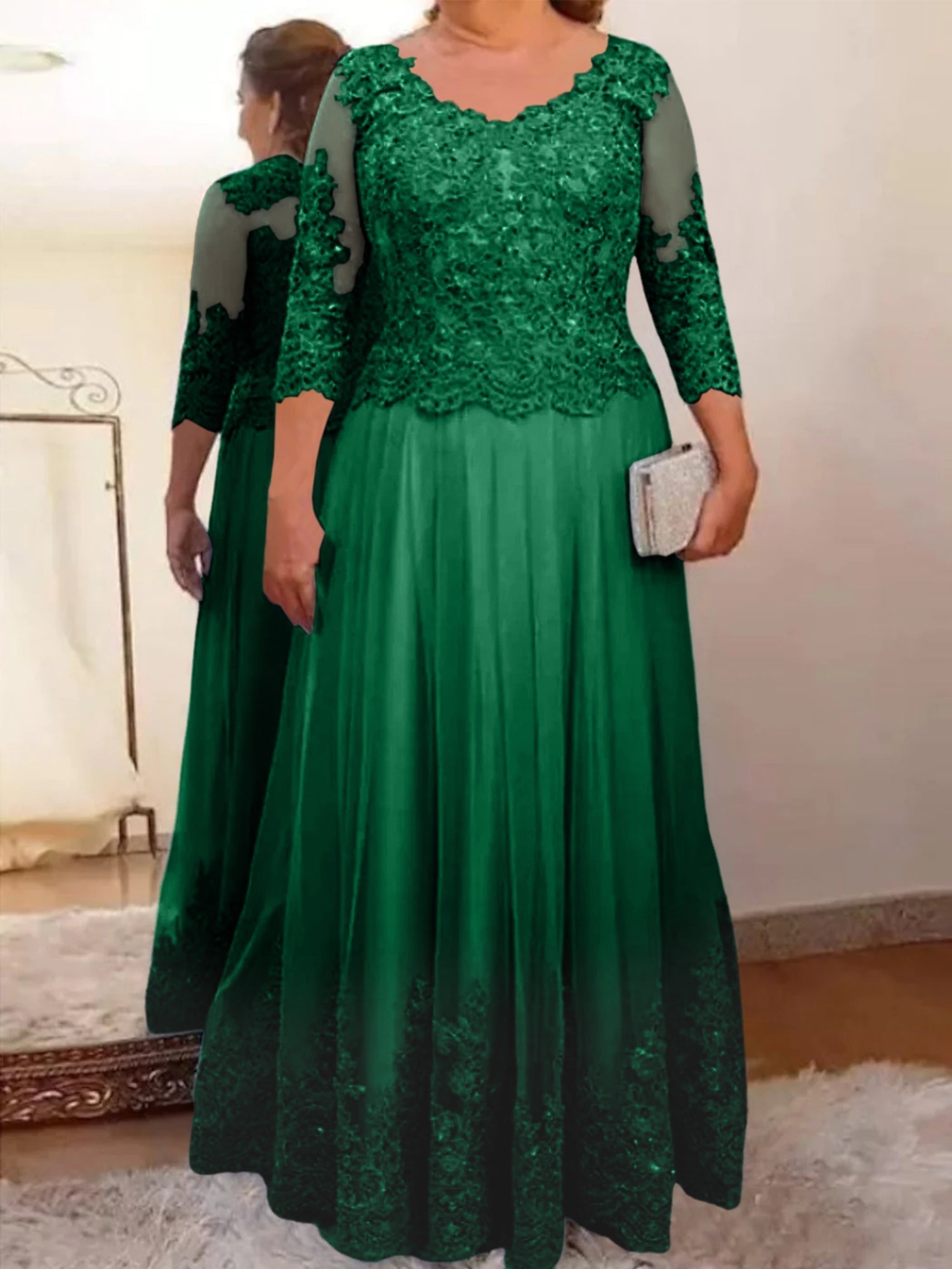 Vestidos de madre de la novia de tul con corte A/princesa y apliques 