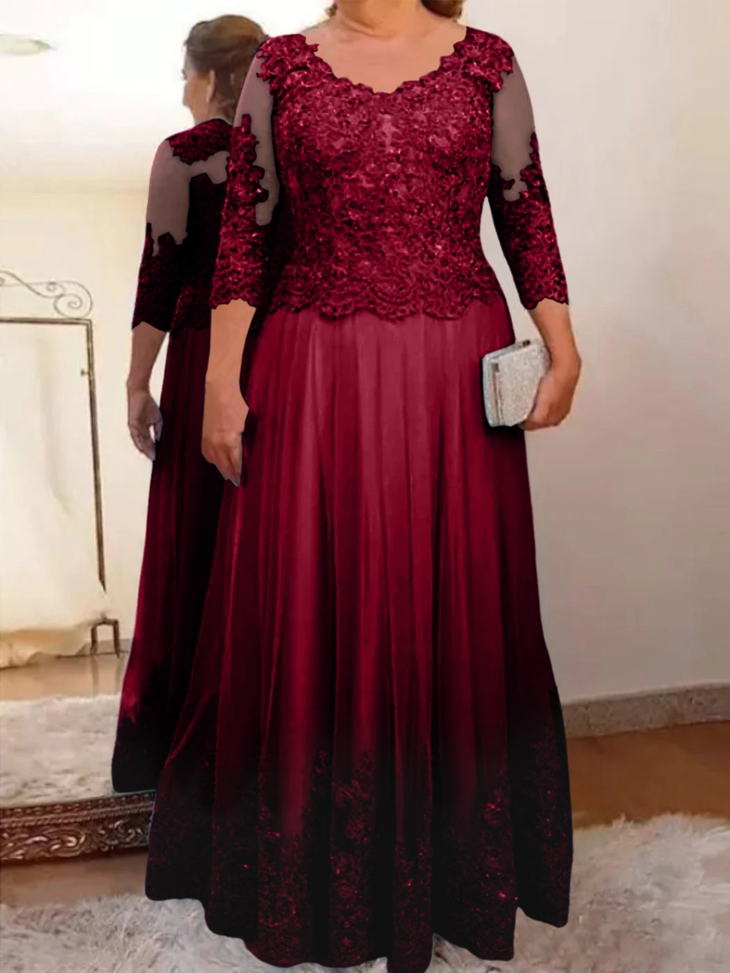 Vestidos de madre de la novia de tul con corte A/princesa y apliques 