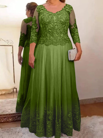 A-Linien-/Prinzessinnen-Tüllkleider für die Mutter der Braut mit Applikationen 