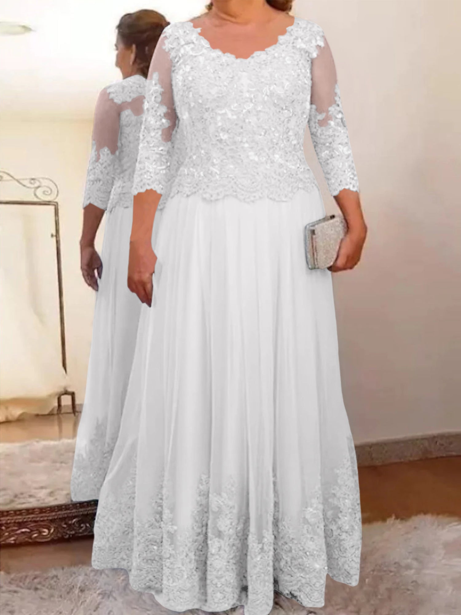 Vestidos de madre de la novia de tul con corte A/princesa y apliques 