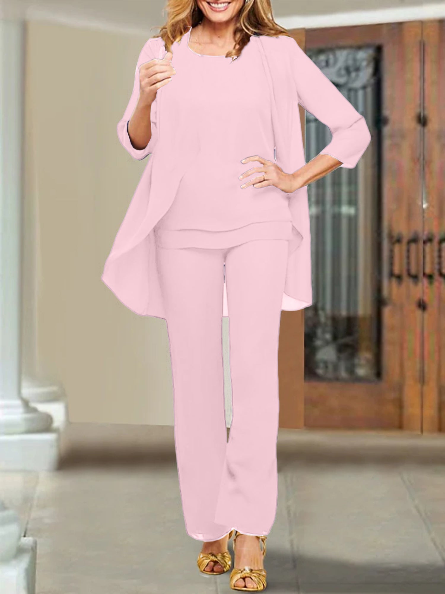 Chiffon Scoop Hosenanzüge für die Mutter der Braut 