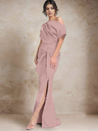 Trumpet/Mermaid One-Shoulder Mother of the Bride Dresses with Split Side