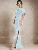 Trumpet/Mermaid One-Shoulder Mother of the Bride Dresses with Split Side