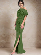 Trumpet/Mermaid One-Shoulder Mother of the Bride Dresses with Split Side