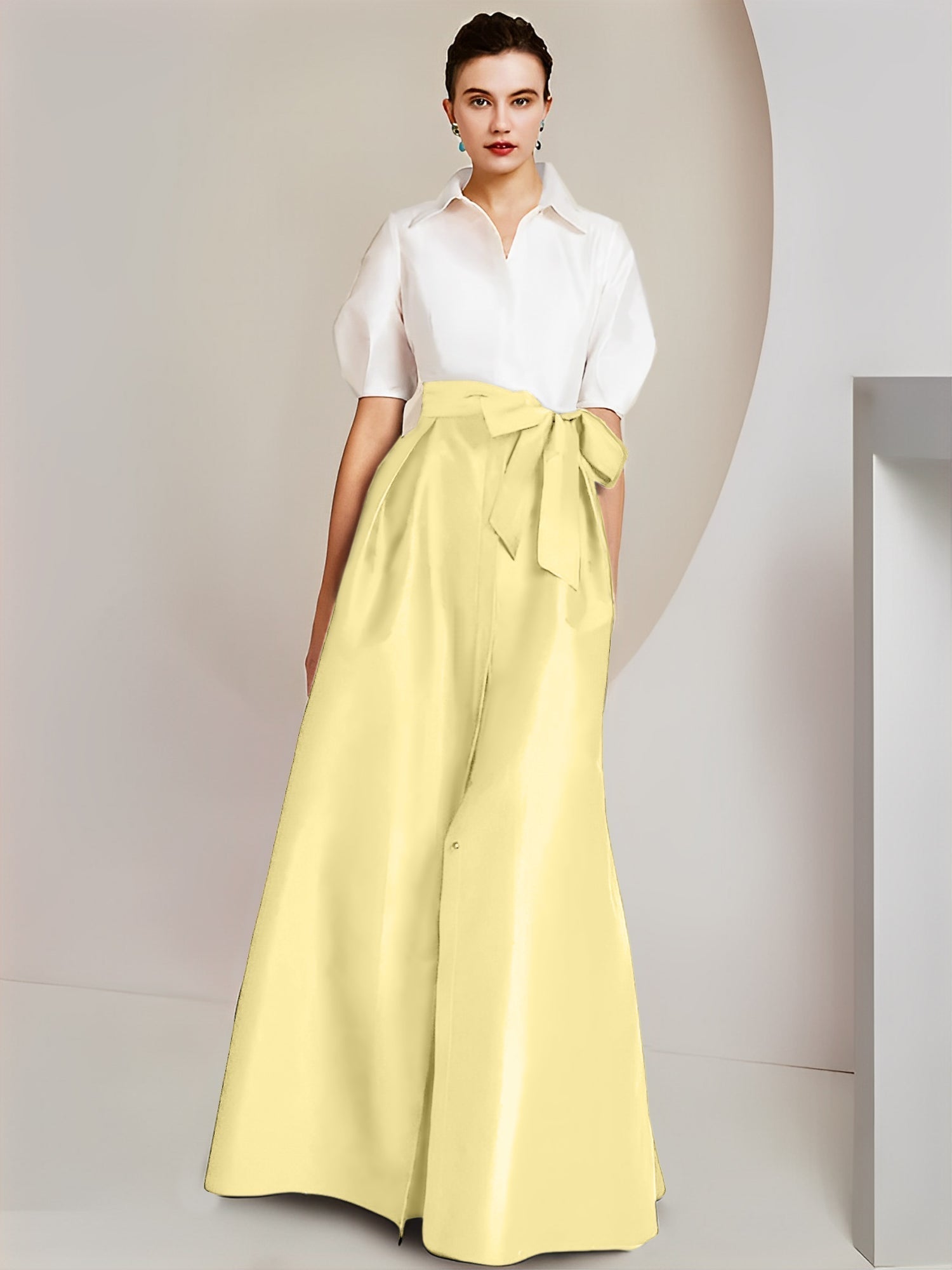 A-Linien-/Prinzessinnen-Hemdkragen, kurze Ärmel, 2-teiliges Brautmutterkleid 
