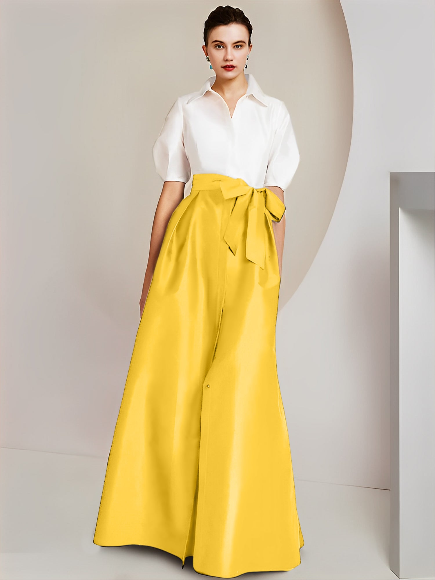 A-Linien-/Prinzessinnen-Hemdkragen, kurze Ärmel, 2-teiliges Brautmutterkleid 
