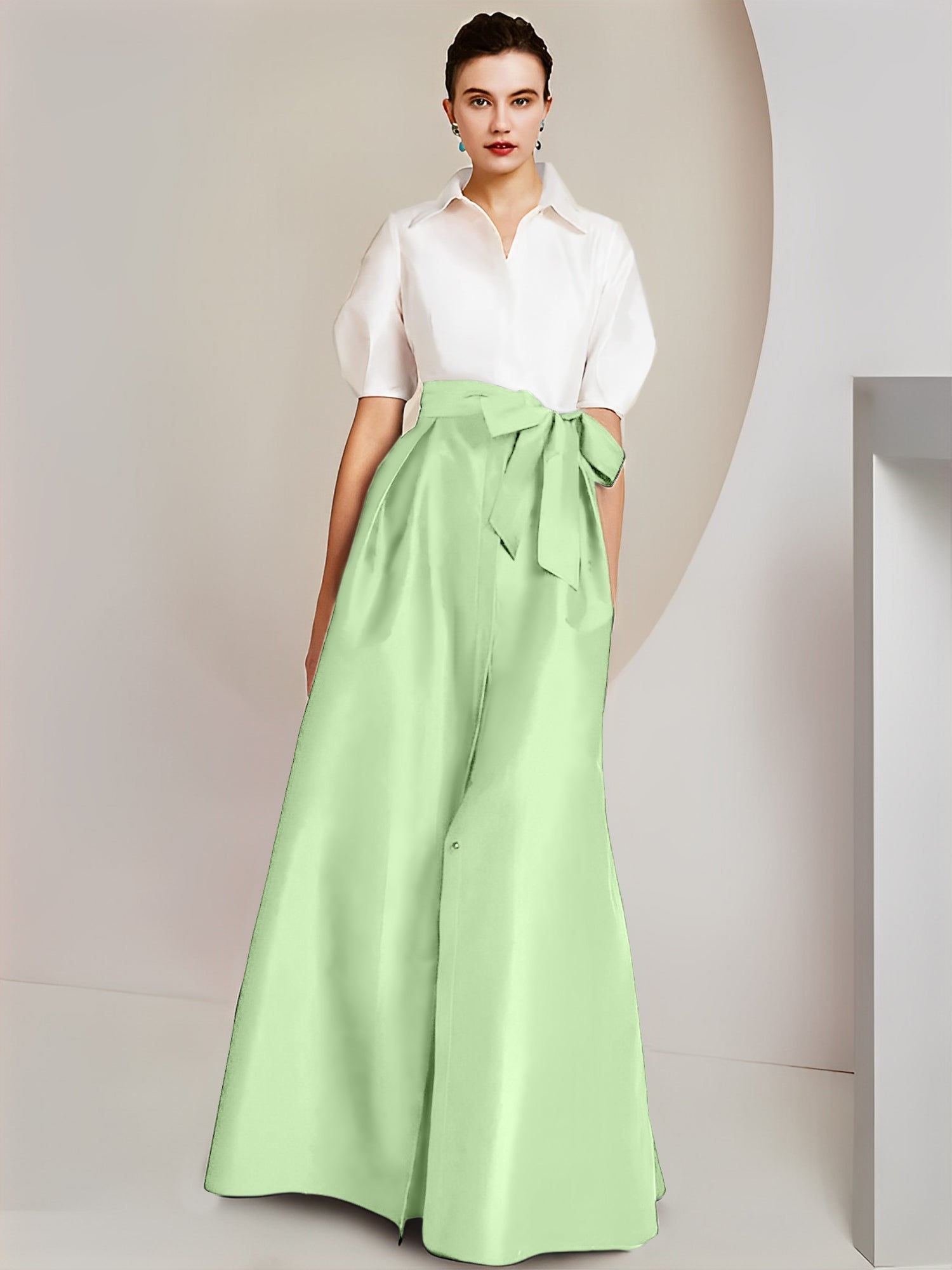 A-Linien-/Prinzessinnen-Hemdkragen, kurze Ärmel, 2-teiliges Brautmutterkleid 