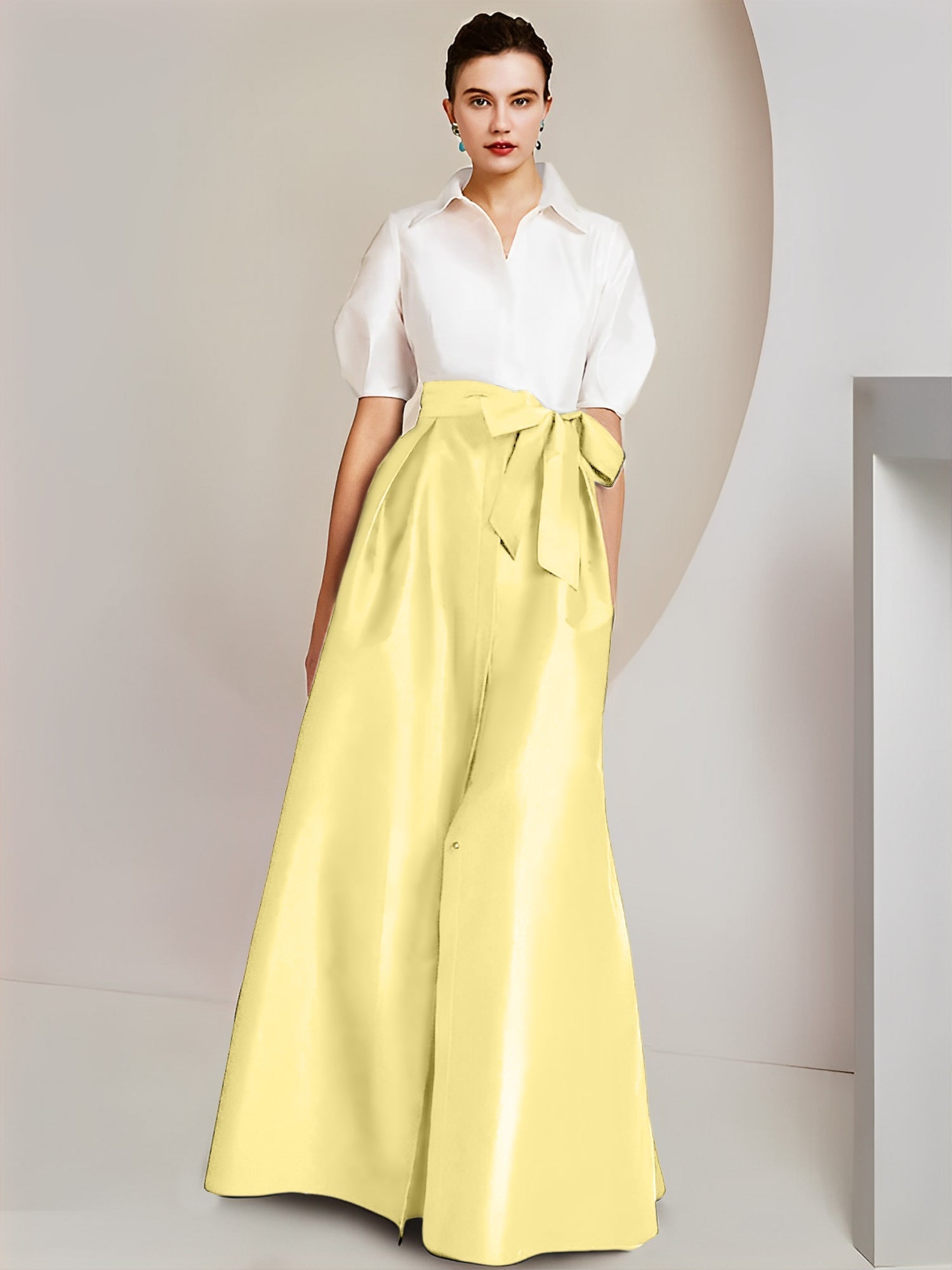 A-Linien-/Prinzessinnen-Hemdkragen, kurze Ärmel, 2-teiliges Brautmutterkleid 