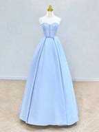 A-Linien-Ballkleid aus Satin mit Sweetheart-Ausschnitt, langes Ballkleid, Abendkleid