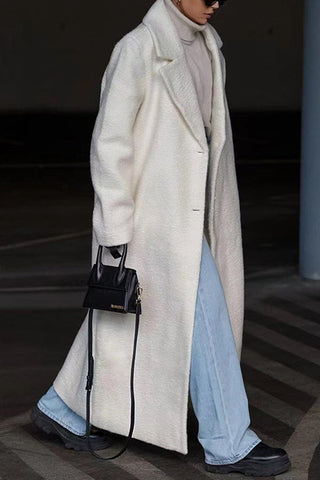 Abrigo cálido de manga larga con solapa para mujer, top de felpa, abrigo de mujer 