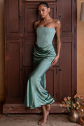 Strapless Boned Corset Bodycon Maxi Dress