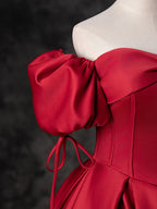 A-Line Sweetheart Neck Burgundy Long Prom Dress Formal Dress