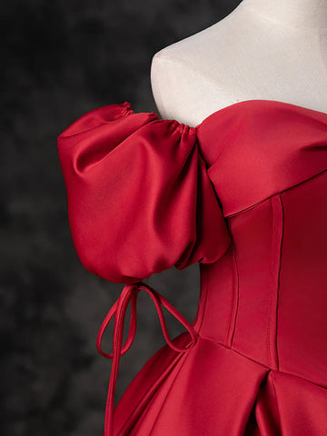 A-Line Sweetheart Neck Burgundy Long Prom Dress Formal Dress