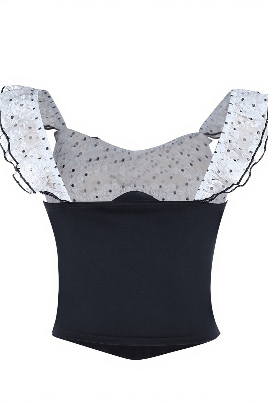 Ruffled Polka Dot Slim Waist Cami Top
