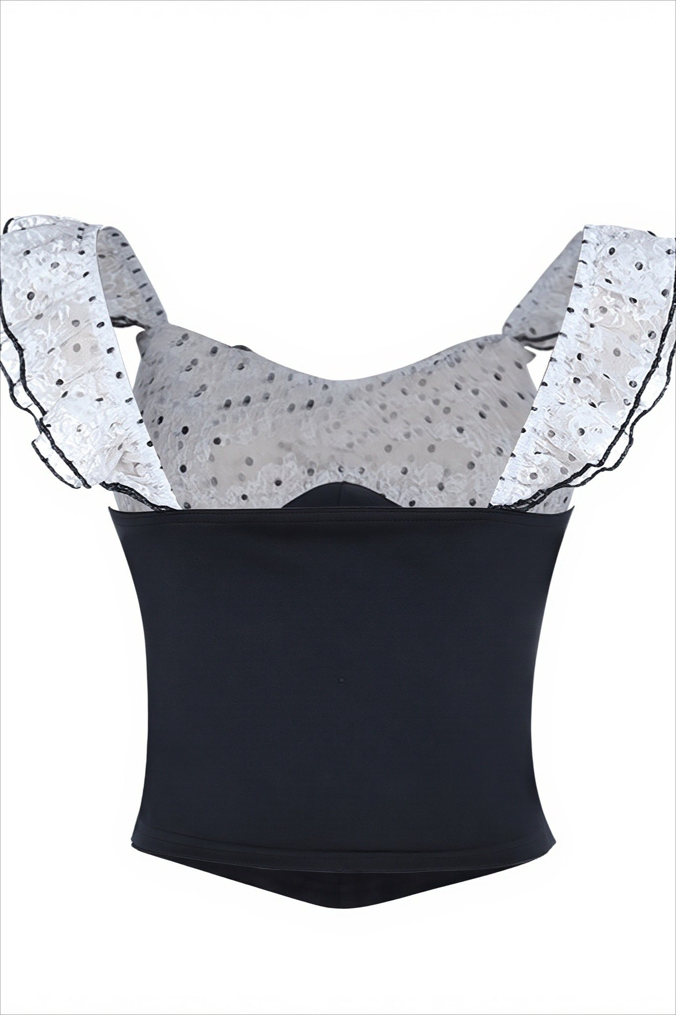 Ruffled Polka Dot Slim Waist Cami Top