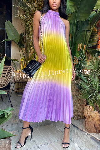 Vestido midi holgado de corte A plisado "Llévame allí" 