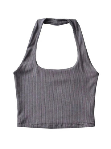 Sexy Frauen Crop Top 2024 Sommer Doppel Neckholder Tops Ärmellose Tanks 