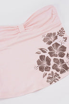 Casual Bow Pleated Floral Knit Blouse