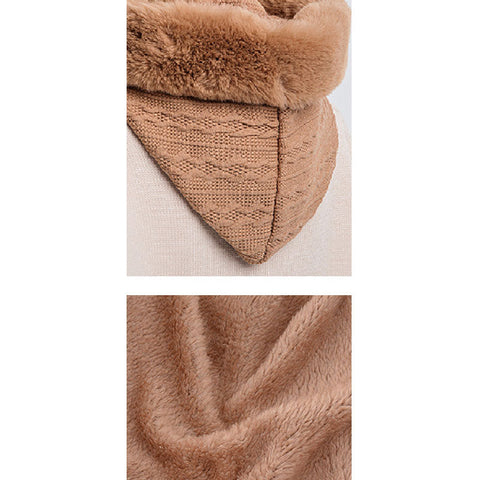 Women Winter Knitted Plush Solid Warm Hats