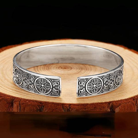Sterling Silver Vintage Vajra Pestle Lucky Beast Bracelet
