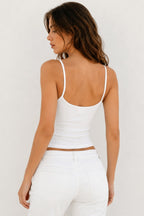 Hollow Heart Slim Cropped Cami Top