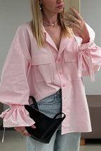 Casual Striped Ruffle Sleeve Blouse