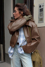 Stylish Matte PU Moto Jacket