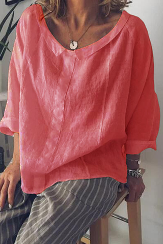 Tops de cuello redondo con abertura en la parte superior, de moda, sólidos (5 colores) 