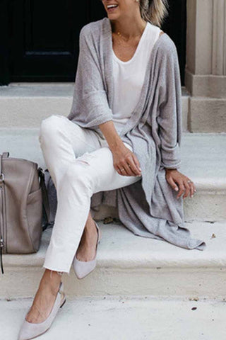 Abrigo informal irregular de punto holgado Chicindress 