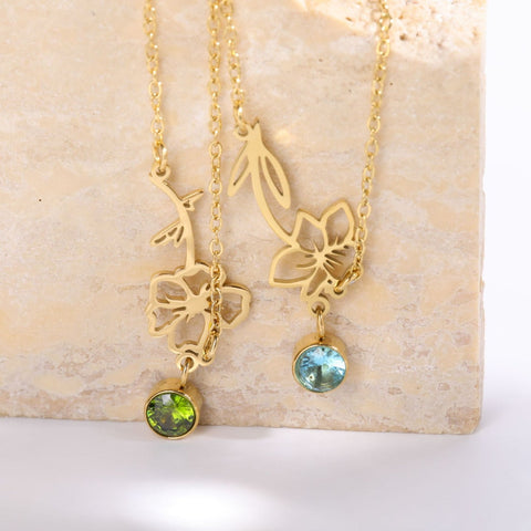 Blossom Birthstone Pendant Necklace - Eternal Bloom Collection