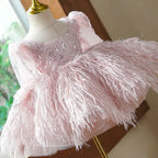 Toddler Ball Gowns Little Girl Pageant Communion Sequin Tassel Bright Silk Princess Dress
