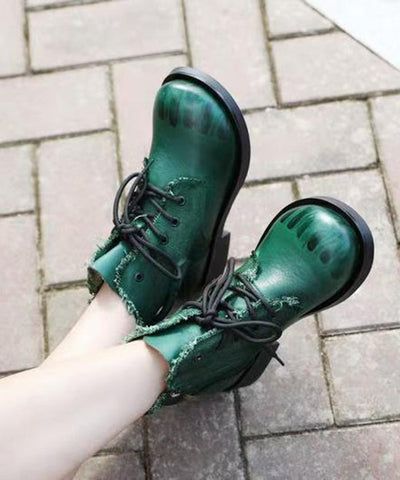 Handgemachte bequeme braune Rindsleder-Spleißstiefel zum Schnüren 
