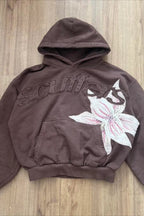 Floral Applique Street Hoodie