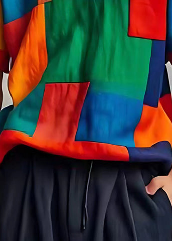 Camisetas sin mangas de lino con patchwork y bloques de color, apliques de verano 