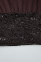 Asymmetric Off Shoulder Lace Waist Slim Crop T-shirt