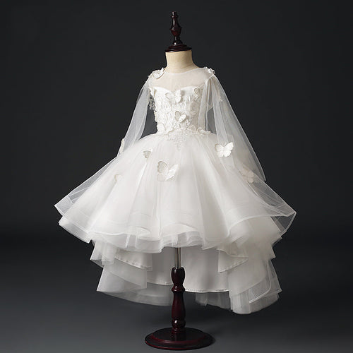 Vestido de primera comunión para niña, con lazo, para desfile, fiesta de cumpleaños, vestido formal