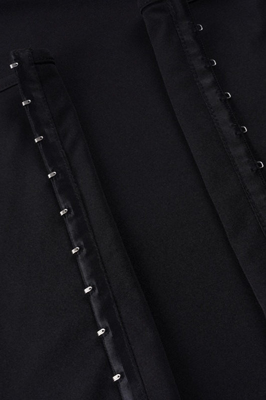 Lace Hollow Button Cropped Blouse